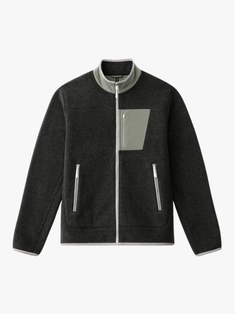 Ten Thousand Men’s Sherpa Fleece Jacket in Black / Grey Size XL NWT